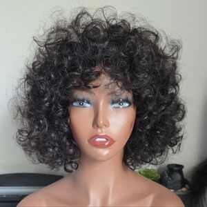 Curly Black Human Hair Wig for Women
